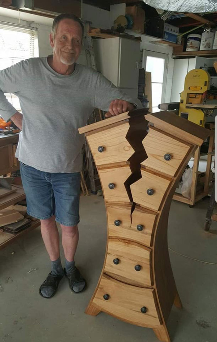 This Retired Cabinet Maker Goes Viral For Making Broken And Weird Furniture  That Belongs In Disney Movies | Bored Panda