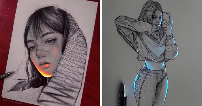 Mexican Artist Uses Unique Technique To Make His Drawings Glow