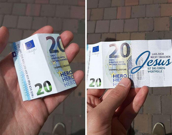 Leaving Fake Currency Around To Trick People Into Seeing Your Message