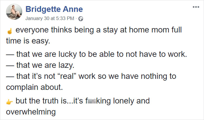 Post About The Sad Reality Of Being A Stay-At-Home Mom Is Going Viral
