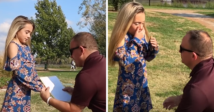 Man Interrupts A Family Photoshoot To Tell His Wife’s Daughter That He’s Adopting Her