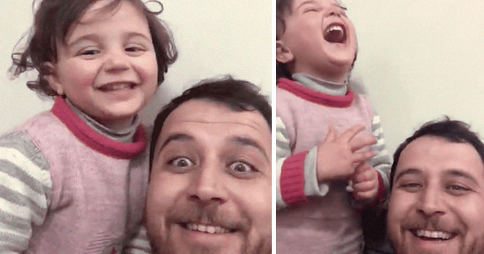 Syrian Dad Tells Daughter To Laugh When Bombs Explode In A Heartbreaking Video