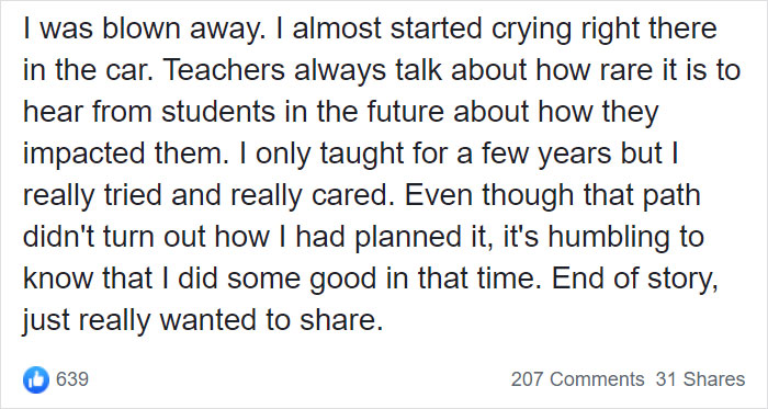 Ex-Teacher Learns That His Simple Act Of Kindness Years Ago Changed The Life Of His Student