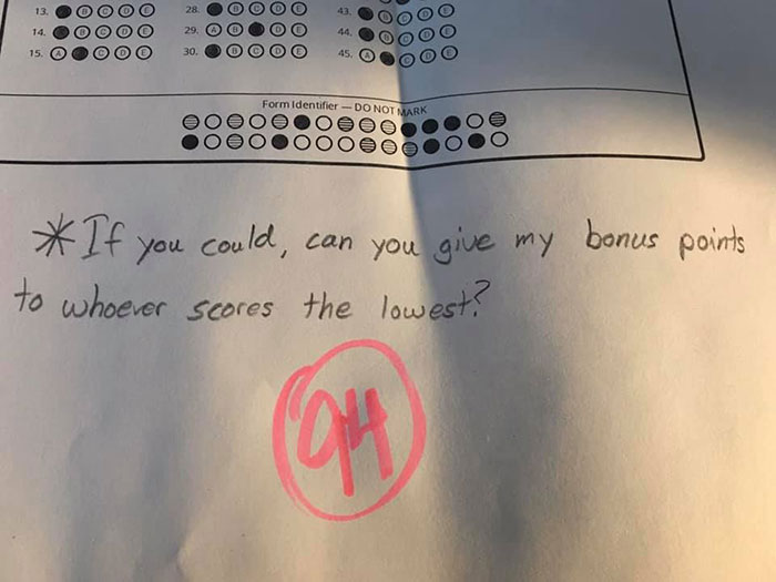 This Teacher Was Surprised By A Straight A+ Student Who Asked To Give His 5 Bonus Points To Any Peer With The Lowest Test Score