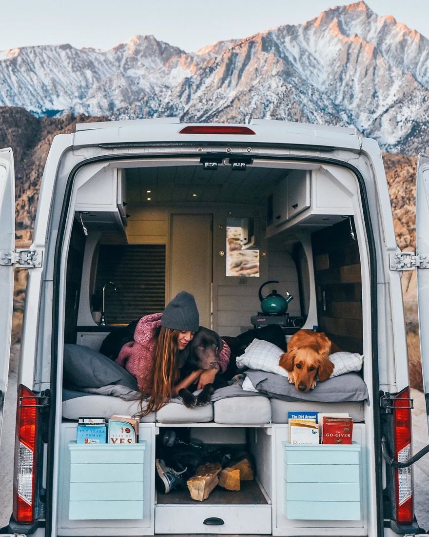 A Solo Female Traveler In A Converted Van With Her Puppy- Living On The Road Can Be An Incredible!