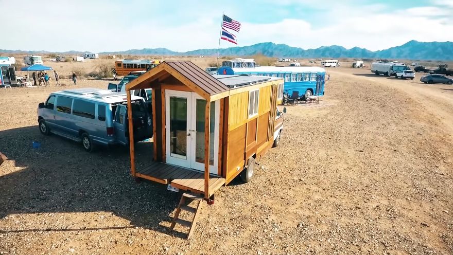 Custom DIY Tiny House Box Truck Built With Recycled Materials.