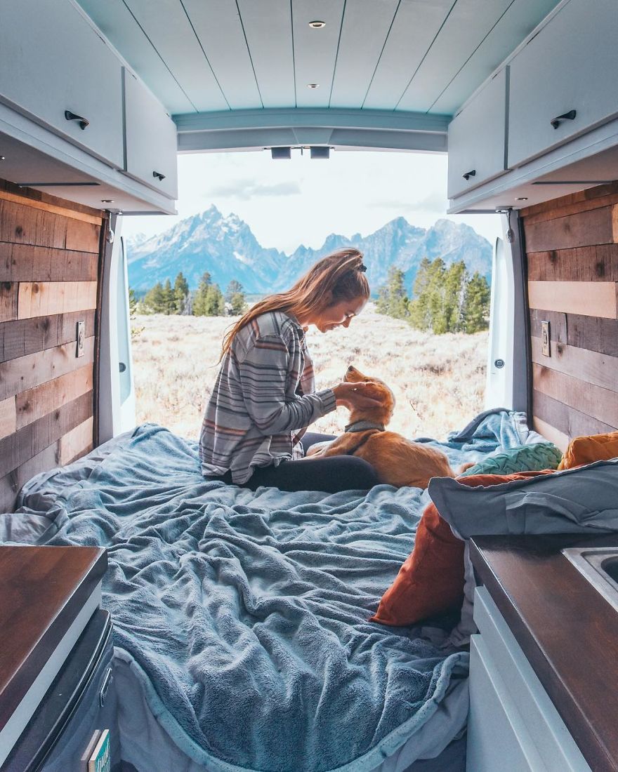 A Solo Female Traveler In A Converted Van With Her Puppy- Living On The Road Can Be An Incredible! A Solo Female Traveler In A Converted Van With Her Puppy- Living On The Road Can Be An Incredible!