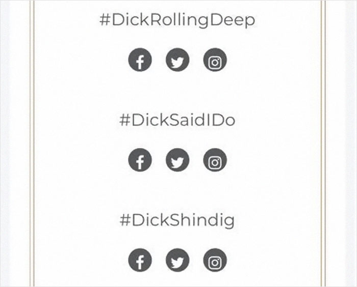 Guy Named Dick Tries Creating A Wedding Hashtag For Him And Fiancee, Gets Ridiculously Inappropriate Results