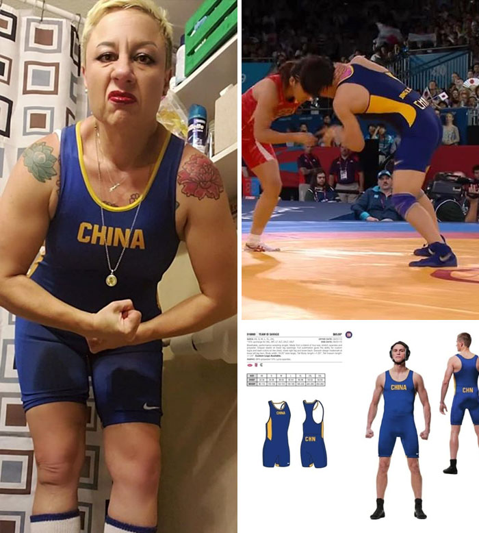 A Few Months Ago, I Snatched Up This Nike Wrestling Singlet With China Emblazoned Upon The Front (As Well As Chn Above The Tooshie) 