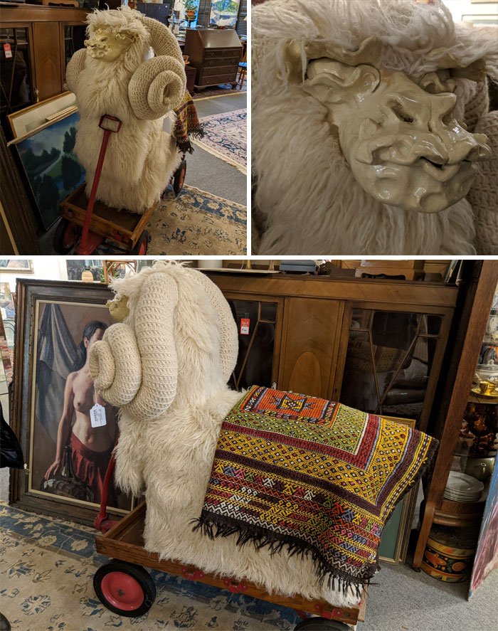 It Did Not Come Home With Me But It Does Continue To Haunt My Nightmares. It Was Labeled "Cataldo Sheep Bench" And Based On A Quick Search, The $1,030 Price Tag Apparently Wasn't That Unreasonable
