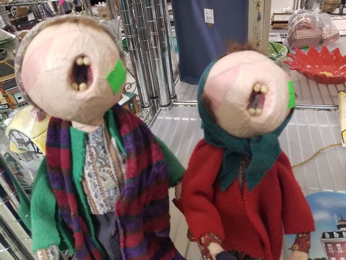 I Guess Theyre Carolers. I Found Them Horrifying!! Lookit Dems Teefs Port Clinton, Oh Goodwill