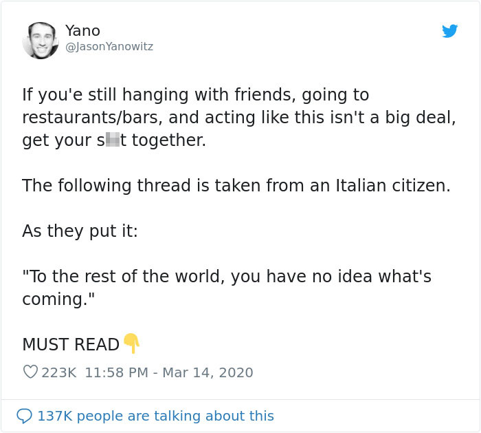 “To The Rest Of The World, You Have No Idea What’s Coming”: Man Lists 6 Stages Italy Has Gone Through