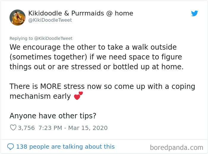 Woman Offers Advice To People Who Are Staying At Home With Their Spouse During The Coronavirus Quarantine