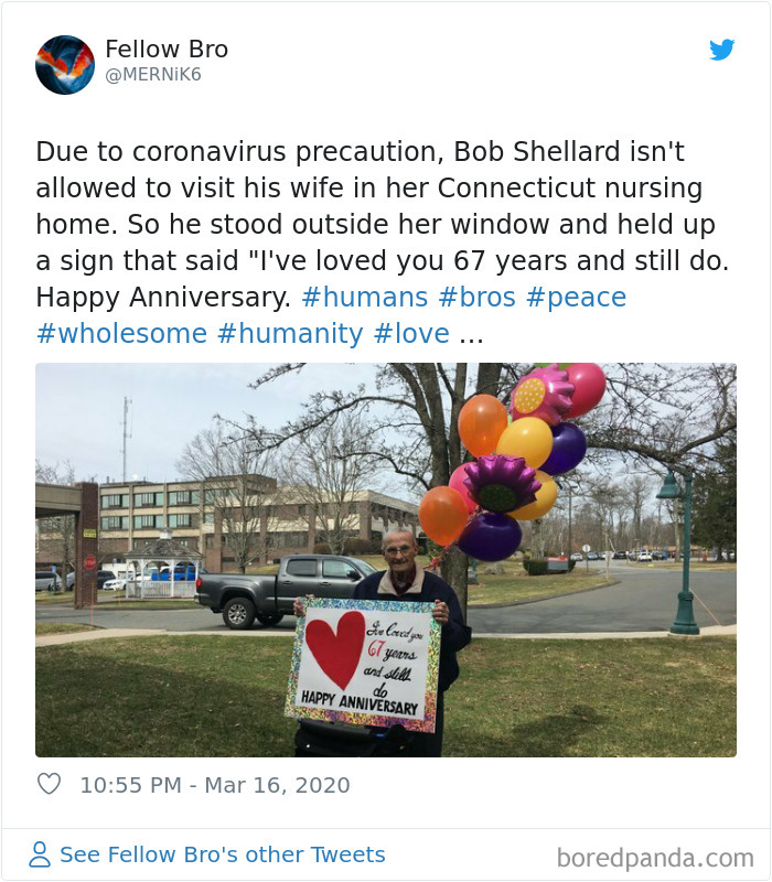 Husband Celebrates 67th Anniversary Outside Wife’s Nursing Home