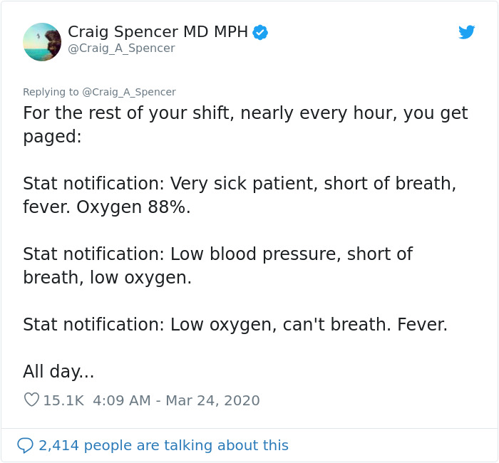 Doctor Tweets What His Day At The Hospital Looks Like, Says 'It's Really Hard To Understand How Bad This Is'