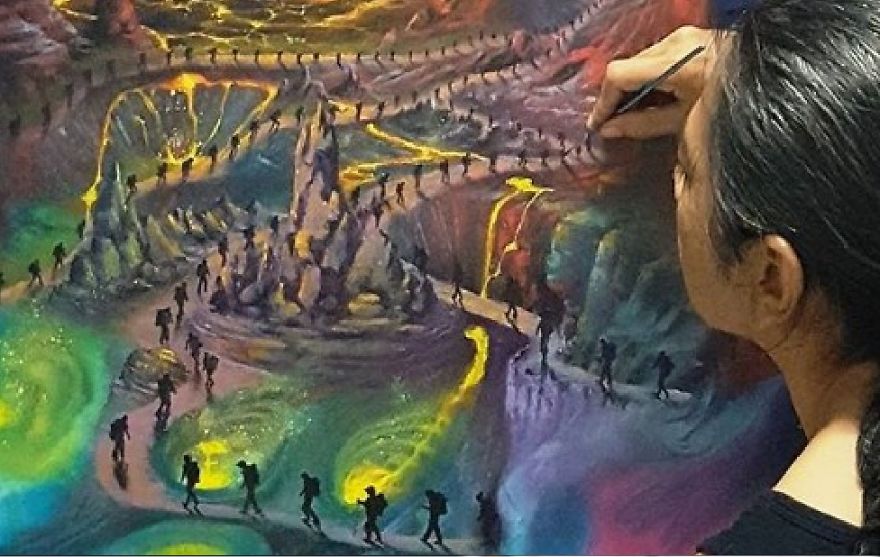 Veri Apriyatno - Amazing Oil Painting That Illustrates The Nomads And The Final Destination (Latest Painting Series)