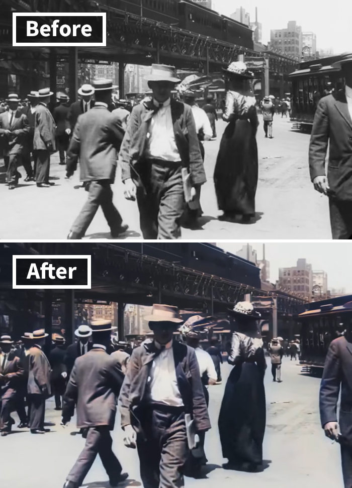 See Upscaled, Colorized Footage Of New York City In 1911