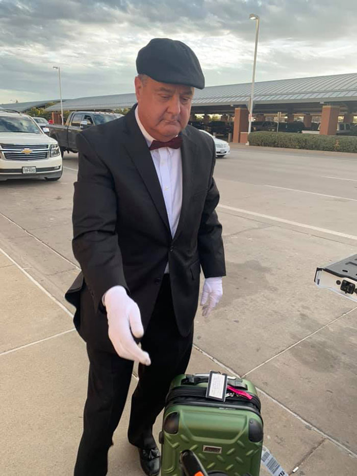Husband Leaves His Wife In Tears Of Laughter After Picking Her Up From Airport Dressed As A Chauffeur