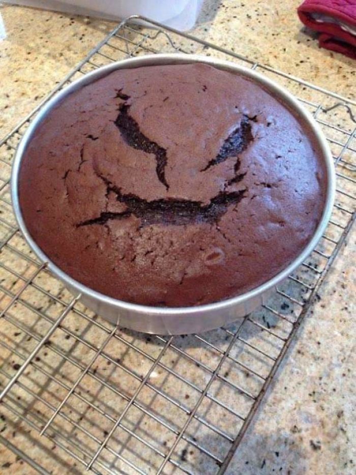 My Cake Naturally Formed An Evil Smiling Face