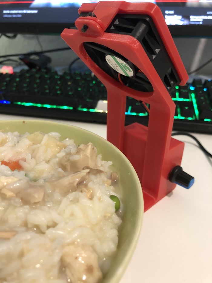 I Designed And Printed A Stand To Use A Leftover Fan As A Food Cooler