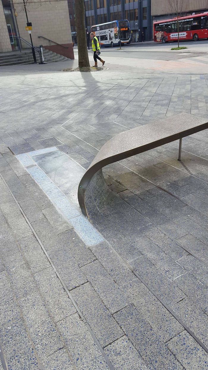 This Bench Is Made From A Curled-Up Paving Stone