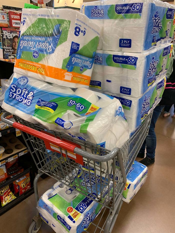 This Person Bought Out Pretty Much The Rest Of Our Stock Of Toilet Paper And Paper Towels Yesterday