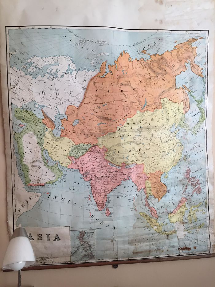 Got This Map For $10 At An Antique Store. After I Hung It I Realized It’s Pre-WWI