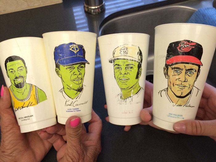 My Grandma Found Some Old Cups My Dad Had As A Kid. All The Black Men Have Turned Green With Age