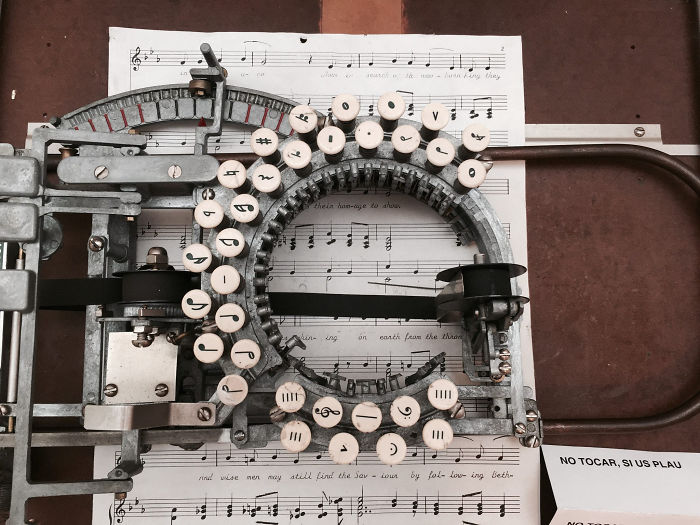 Have You Ever Wondered How Music Was Typed Before Computers? This Rare Vintage Typewriter From The 1950s Lets You Type Sheet Music