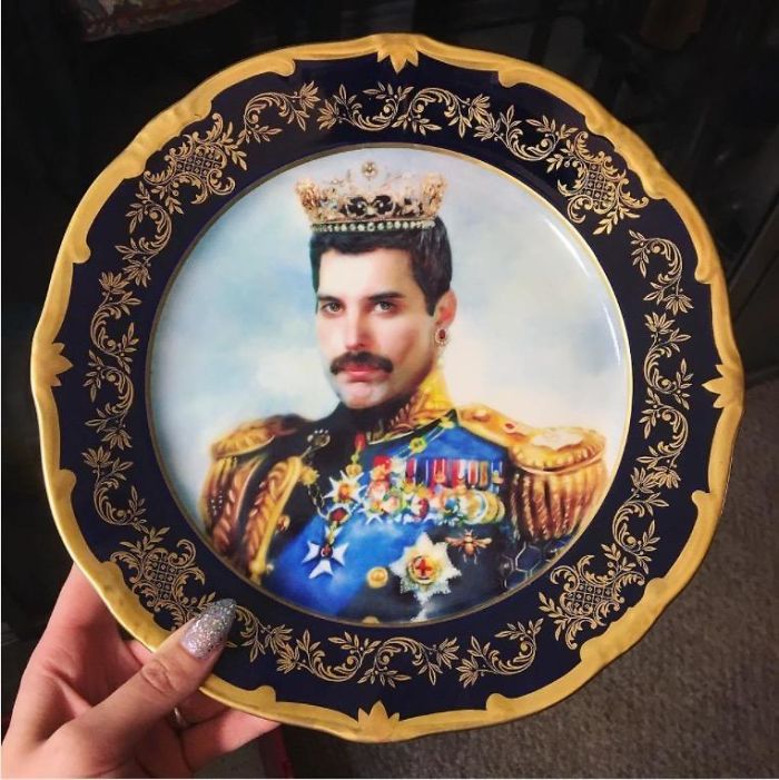 Vintage Freddie Mercury Queen Plate, 1980s