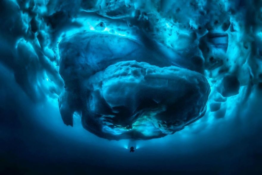 Photographer Takes Incredible Pictures Of Greenland's Underwater Icebergs