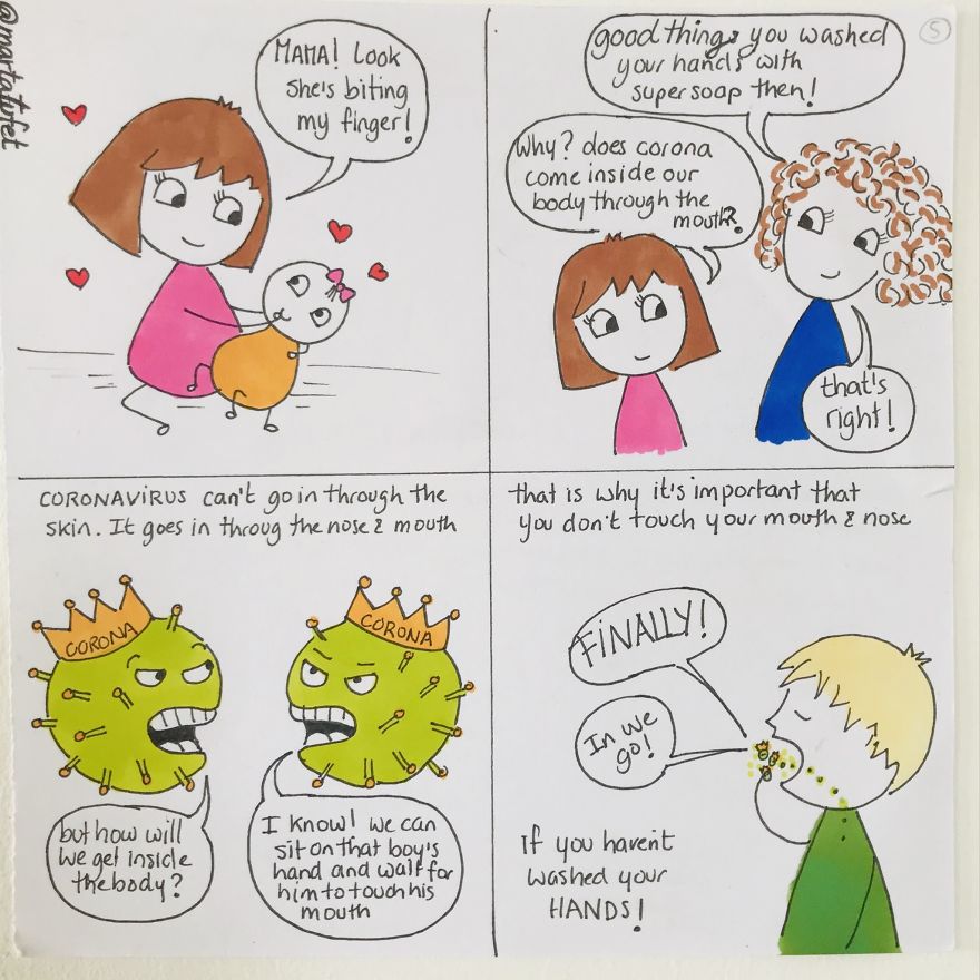 Mum Makes Brilliant Cartoons To Explain Coronavirus To Her Kid