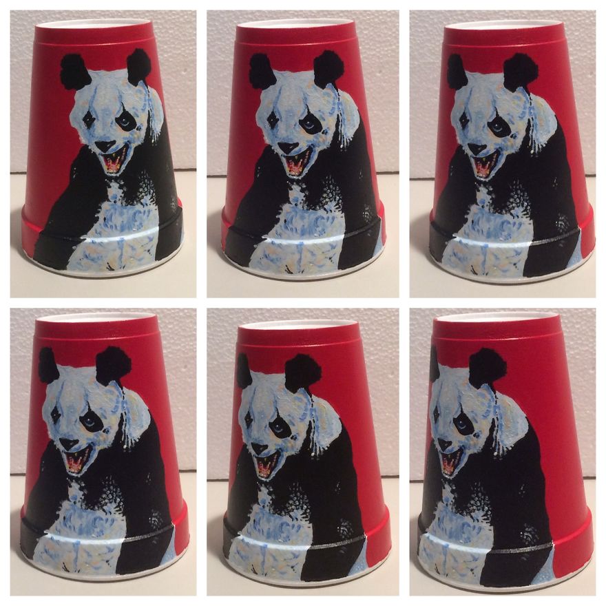 More Disposable Art Or Acrylic Paint On Styrofoam Cups