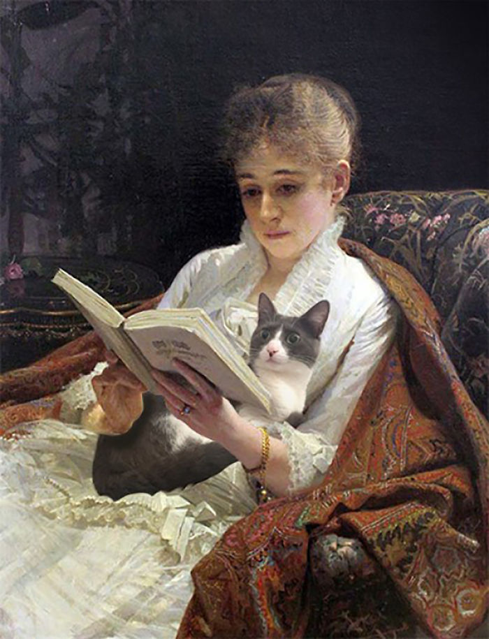 "Portrait Of A Woman Reading" With Moochie, Ivan Nikolaevich Kramskoy