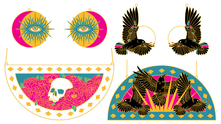 Colourful Illustrated Hard-Enamel Jewellery On Kickstarter