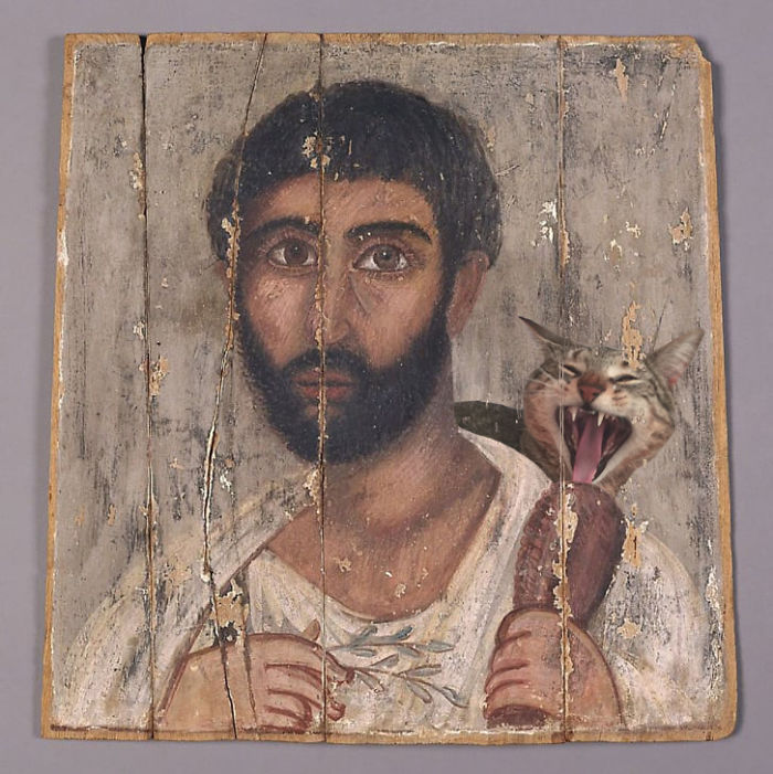 "Portrait Of A Bearded Man From A Shrine" Holding A Chicken Leg For Giorgio