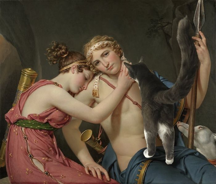 "The Farewell Of Telemachus And Eucharis" With Moochie, Jacques Louis David