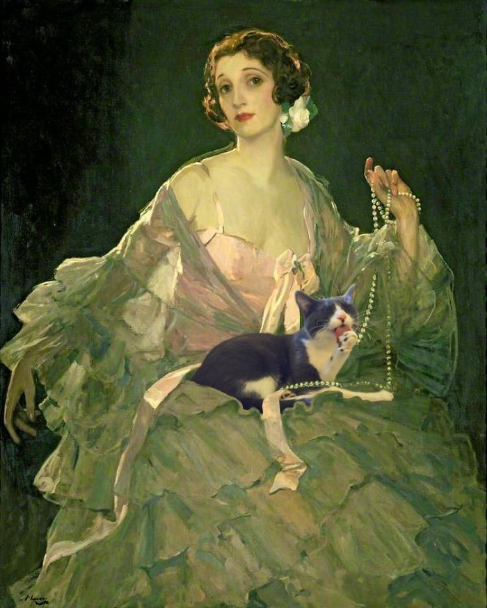 "Hazel In Rose And Grey" And Moochie, Sir John Lavery