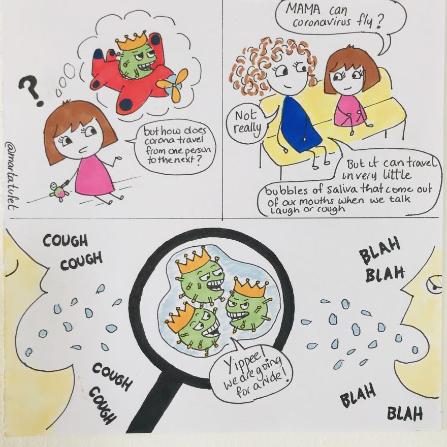 Mum Makes Brilliant Cartoons To Explain Coronavirus To Her Kid