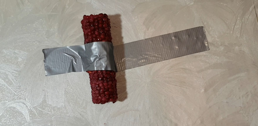 I Made A Pomegranate Corn Cob And Duct-Taped It To A Wall