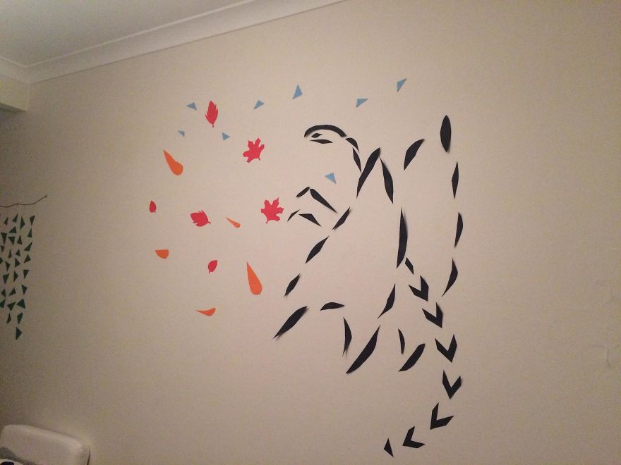 I Can't Deal With Blank Walls, So When We Moved Into Our New House Last Year, Marcel The Wall Dragon Was Born