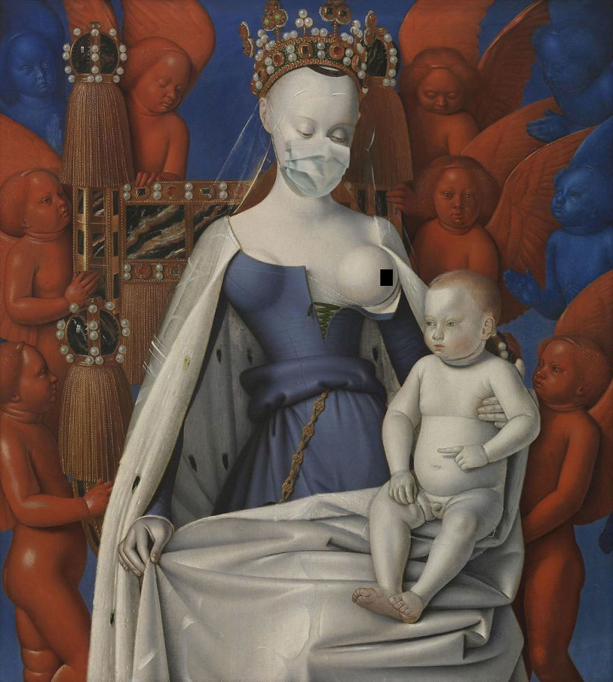 The Virgin And Child With Angels By Jean Fouquet, 1452-1458