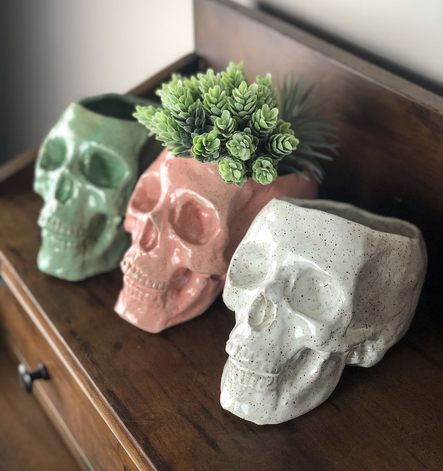 Human Skull Planter Human Skull Planter