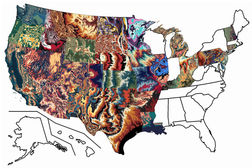 I'm Making Artistic Interpretations Of The Topography Of Each Us State.