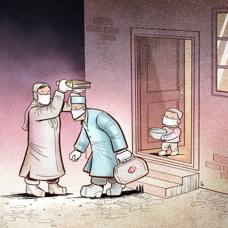 Iranian Artist Makes Impactful Cartoons To Reflect On The Coronavirus