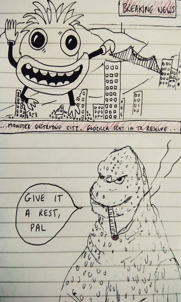 Welsh Cartoonist Creates Hilariously Weird Comic Strips With Bizarre Endings (15 Pics) Welsh Cartoonist Creates Hilariously Weird Comic Strips With Bizarre Endings (15 Pics)