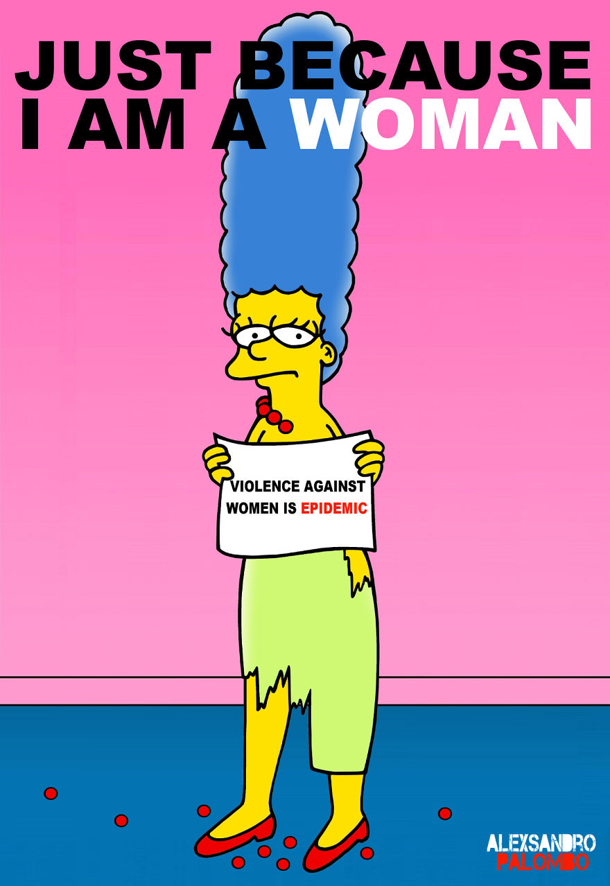 Marge Simpson As Victim Of Abuse