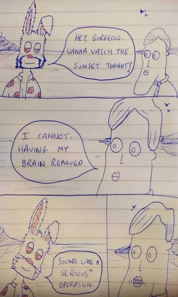 Welsh Cartoonist Creates Hilariously Weird Comic Strips With Bizarre Endings (15 Pics) Welsh Cartoonist Creates Hilariously Weird Comic Strips With Bizarre Endings (15 Pics)