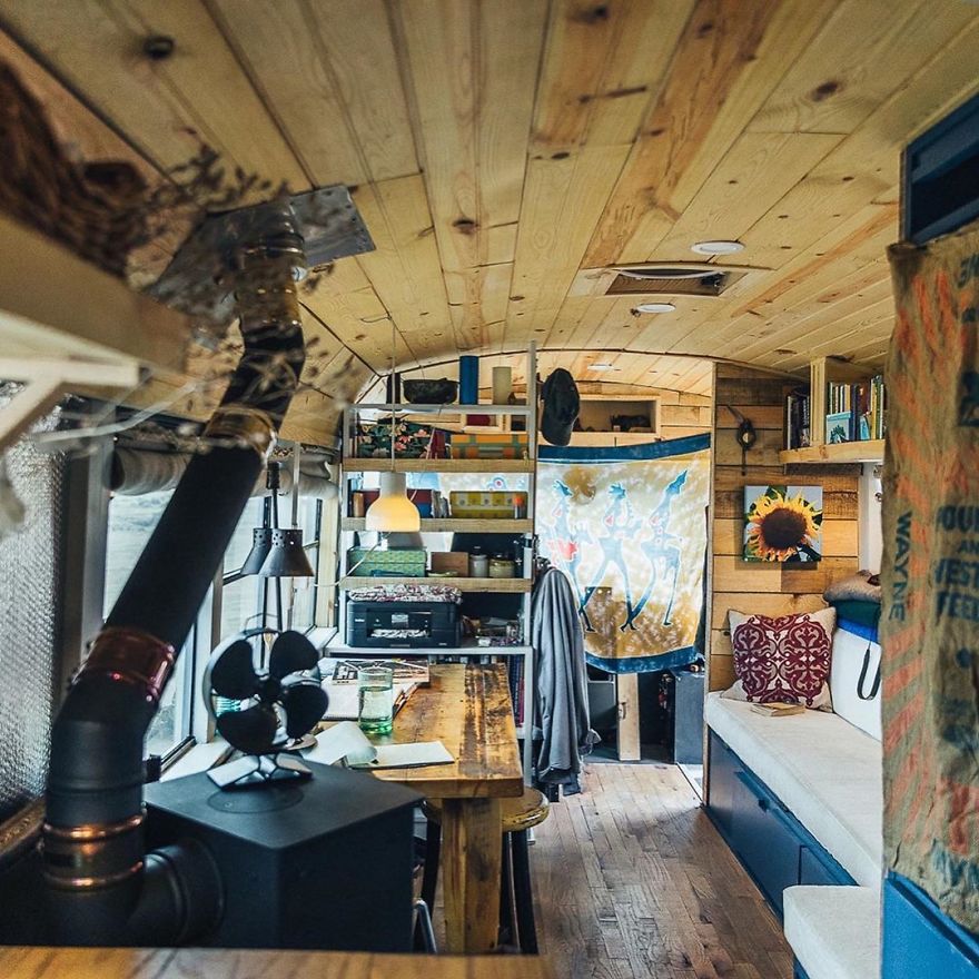A True Apartment On Wheels - The Most Cleverly Designed School Bus Conversion. A True Apartment On Wheels - The Most Cleverly Designed School Bus Conversion.