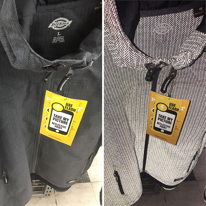 This Reflective Jacket That Completely Lights Up When You Take A Photo Of It With Flash